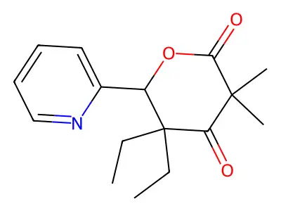 5,5-Diethyl-3,3-dimethyl-6-pyridin-2-yloxane-2,4-dione structure