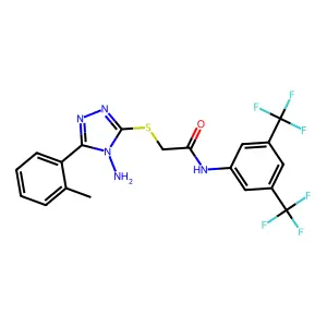 2-{[4-amino-5-(2-methylphenyl)-4H-1,2,4-triazol-3-yl]sulfanyl}-N-[3,5-bis(trifluoromethyl)phenyl]acetamide structure