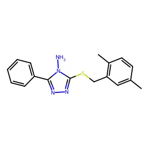 3-[(2,5-Dimethylphenyl)methylthio]-5-phenyl-1,2,4-triazole-4-ylamine structure