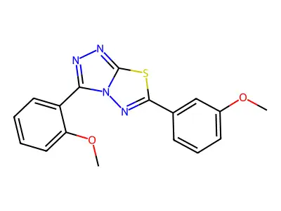 3-(2-Methoxyphenyl)-6-(3-methoxyphenyl)-[1,2,4]triazolo[3,4-b][1,3,4]thiadiazole structure