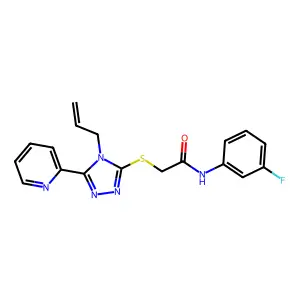 2-((4-Allyl-5-(2-pyridinyl)-4H-1,2,4-triazol-3-YL)thio)-N-(3-F-PH)acetamide structure