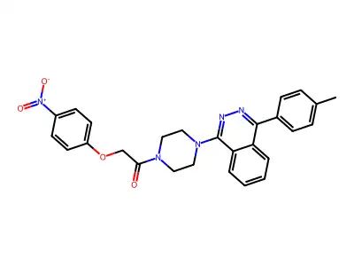 1-[4-[4-(4-methylphenyl)phthalazin-1-yl]piperazin-1-yl]-2-(4-nitrophenoxy)ethanone structure