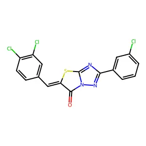 (5Z)-2-(3-chlorophenyl)-5-(3,4-dichlorobenzylidene)[1,3]thiazolo[3,2-b][1,2,4]triazol-6(5H)-one structure