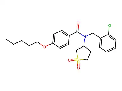 N-(2-chlorobenzyl)-N-(1,1-dioxidotetrahydrothiophen-3-yl)-4-(pentyloxy)benzamide structure