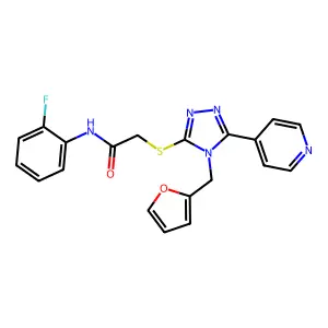 N-(2-Fluoro-phenyl)-2-(4-furan-2-ylmethyl-5-pyridin-4-yl-4H-[1,2,4]triazol-3-ylsulfanyl)-acetamide structure