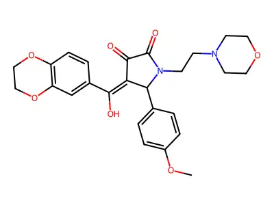 4-(2,3-dihydro-1,4-benzodioxine-6-carbonyl)-3-hydroxy-5-(4-methoxyphenyl)-1-[2-(morpholin-4-yl)ethyl]-2,5-dihydro-1H-pyrrol-2-one structure