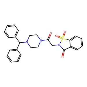 2-[2-(4-Benzhydrylpiperazin-1-yl)-2-oxoethyl]-1,1-dioxo-1,2-benzothiazol-3-one structure