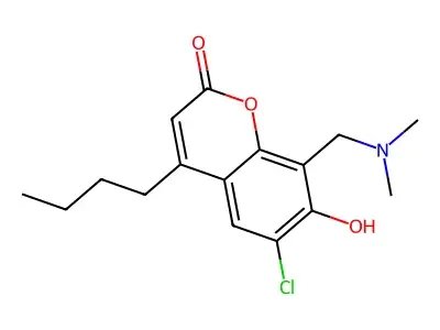 4-butyl-6-chloro-8-[(dimethylamino)methyl]-7-hydroxy-2H-chromen-2-one structure