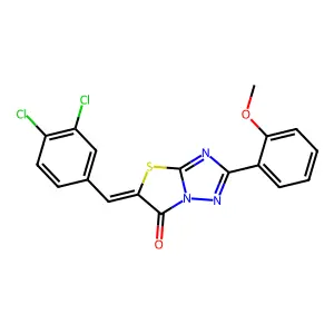 (5Z)-5-(3,4-dichlorobenzylidene)-2-(2-methoxyphenyl)[1,3]thiazolo[3,2-b][1,2,4]triazol-6(5H)-one structure