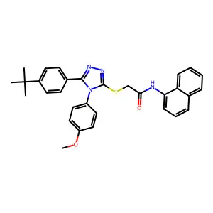 2-{[5-(4-tert-butylphenyl)-4-(4-methoxyphenyl)-4H-1,2,4-triazol-3-yl]sulfanyl}-N-(naphthalen-1-yl)acetamide structure
