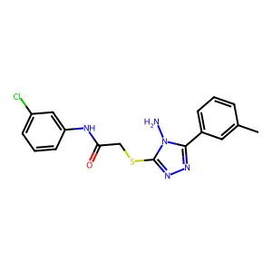 2-((4-amino-5-(m-tolyl)-4H-1,2,4-triazol-3-yl)thio)-N-(3-chlorophenyl)acetamide structure