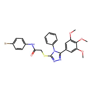 N-(4-bromophenyl)-2-[[4-phenyl-5-(3,4,5-trimethoxyphenyl)-1,2,4-triazol-3-yl]sulfanyl]acetamide structure