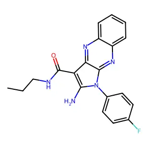 2-amino-1-(4-fluorophenyl)-N-propyl-1H-pyrrolo[2,3-b]quinoxaline-3-carboxamide structure