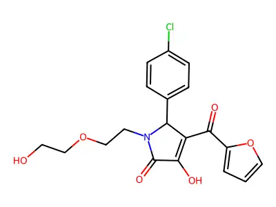 2-(4-chlorophenyl)-3-(furan-2-carbonyl)-4-hydroxy-1-[2-(2-hydroxyethoxy)ethyl]-2H-pyrrol-5-one structure