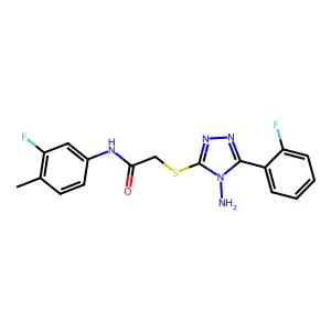 2-{[4-amino-5-(2-fluorophenyl)-4H-1,2,4-triazol-3-yl]sulfanyl}-N-(3-fluoro-4-methylphenyl)acetamide structure