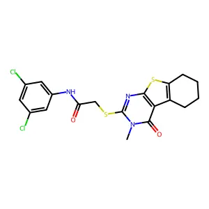 N-(3,5-dichlorophenyl)-2-[(3-methyl-4-oxo-3,4,5,6,7,8-hexahydro[1]benzothieno[2,3-d]pyrimidin-2-yl)sulfanyl]acetamide structure