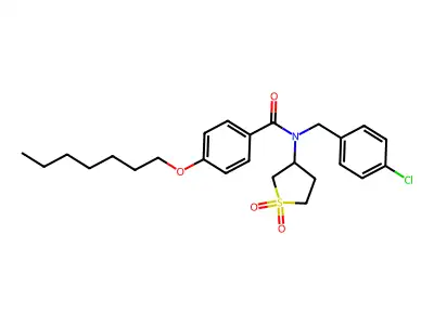 N-(4-chlorobenzyl)-N-(1,1-dioxidotetrahydrothiophen-3-yl)-4-(heptyloxy)benzamide structure