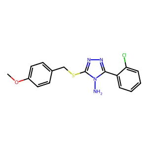 3-(2-Chlorophenyl)-5-[(4-methoxyphenyl)methylthio]-1,2,4-triazole-4-ylamine structure