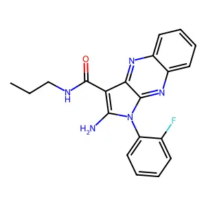 2-amino-1-(2-fluorophenyl)-N-propyl-1H-pyrrolo[2,3-b]quinoxaline-3-carboxamide structure