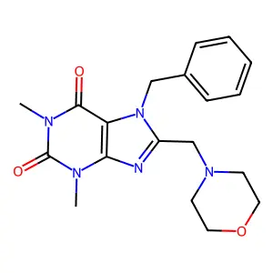 7-Benzyl-1,3-dimethyl-8-morpholin-4-ylmethyl-3,7-dihydro-purine-2,6-dione structure