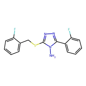 3-(2-Fluorophenyl)-5-[(2-fluorophenyl)methylthio]-1,2,4-triazole-4-ylamine structure