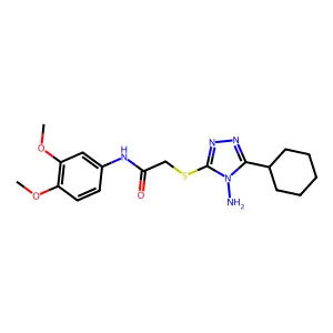 2-((4-amino-5-cyclohexyl-4H-1,2,4-triazol-3-yl)thio)-N-(3,4-dimethoxyphenyl)acetamide structure