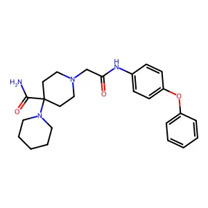 1'-{2-Oxo-2-[(4-phenoxyphenyl)amino]ethyl}-1,4'-bipiperidine-4'-carboxamide structure