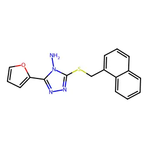 3-(2-Furyl)-5-(naphthylmethylthio)-1,2,4-triazole-4-ylamine structure