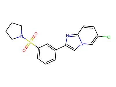 6-Chloro-2-[3-(pyrrolidin-1-ylsulfonyl)phenyl]imidazo[1,2-a]pyridine structure