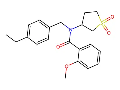 N-(1,1-dioxidotetrahydrothiophen-3-yl)-N-(4-ethylbenzyl)-2-methoxybenzamide structure