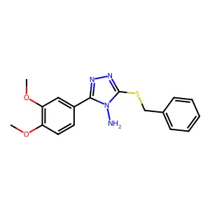 5-(3,4-Dimethoxyphenyl)-3-(phenylmethylthio)-1,2,4-triazole-4-ylamine structure