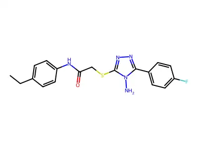 C18H18FN5OS structure