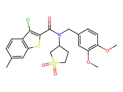 Benzo[b]thiophene-2-carboxamide, 3-chloro-N-[(3,4-dimethoxyphenyl)methyl]-6-methyl-N-(tetrahydro-1,1-dioxido-3-thienyl)- (9CI) structure
