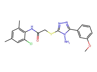 2-{[4-amino-5-(3-methoxyphenyl)-4H-1,2,4-triazol-3-yl]sulfanyl}-N-(2-chloro-4,6-dimethylphenyl)acetamide structure