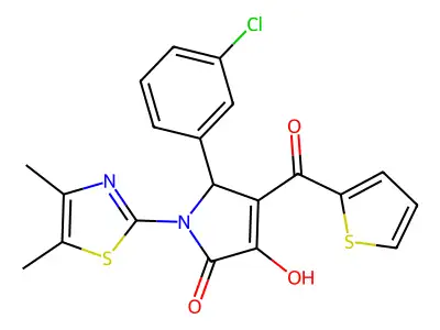 5-(3-chlorophenyl)-1-(4,5-dimethylthiazol-2-yl)-3-hydroxy-4-(thiophene-2-carbonyl)-1H-pyrrol-2(5H)-one structure
