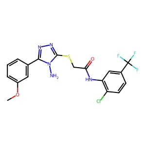 2-{[4-amino-5-(3-methoxyphenyl)-4H-1,2,4-triazol-3-yl]sulfanyl}-N-[2-chloro-5-(trifluoromethyl)phenyl]acetamide structure