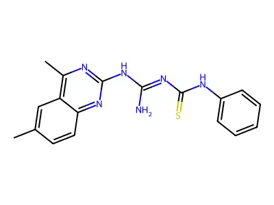 1-[N-(4,6-dimethylquinazolin-2-yl)carbamimidoyl]-3-phenylthiourea structure