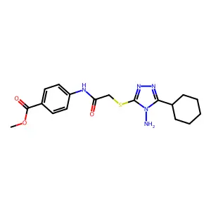 Methyl 4-[[2-[(4-amino-5-cyclohexyl-1,2,4-triazol-3-yl)sulfanyl]acetyl]amino]benzoate structure