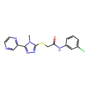 N-(3-chlorophenyl)-2-{[4-methyl-5-(pyrazin-2-yl)-4H-1,2,4-triazol-3-yl]sulfanyl}acetamide structure