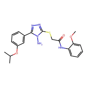 2-{4-amino-5-[3-(methylethoxy)phenyl](1,2,4-triazol-3-ylthio)}-N-(2-methoxyphe nyl)acetamide structure