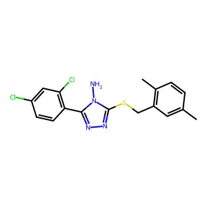3-(2,4-dichlorophenyl)-5-[(2,5-dimethylbenzyl)sulfanyl]-4H-1,2,4-triazol-4-amine structure