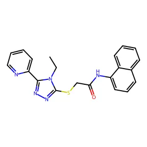 2-{[4-ethyl-5-(pyridin-2-yl)-4H-1,2,4-triazol-3-yl]sulfanyl}-N-(naphthalen-1-yl)acetamide structure