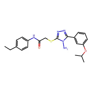 2-({4-amino-5-[3-(propan-2-yloxy)phenyl]-4H-1,2,4-triazol-3-yl}sulfanyl)-N-(4-ethylphenyl)acetamide structure