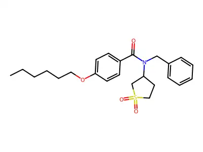 N-benzyl-N-(1,1-dioxidotetrahydrothiophen-3-yl)-4-(hexyloxy)benzamide structure