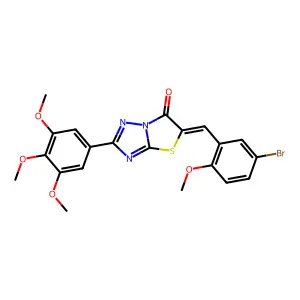 (5Z)-5-(5-bromo-2-methoxybenzylidene)-2-(3,4,5-trimethoxyphenyl)[1,3]thiazolo[3,2-b][1,2,4]triazol-6(5H)-one structure