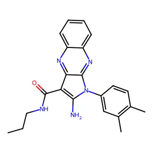 2-amino-1-(3,4-dimethylphenyl)-N-propyl-1H-pyrrolo[2,3-b]quinoxaline-3-carboxamide structure