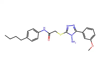2-{[4-amino-5-(3-methoxyphenyl)-4H-1,2,4-triazol-3-yl]sulfanyl}-N-(4-butylphenyl)acetamide structure