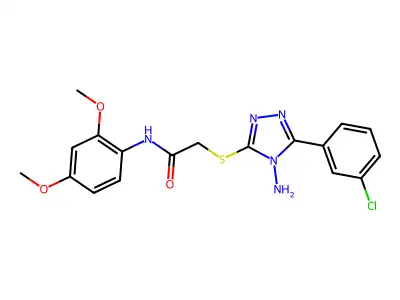 2-[4-amino-5-(3-chlorophenyl)(1,2,4-triazol-3-ylthio)]-N-(2,4-dimethoxyphenyl) acetamide structure