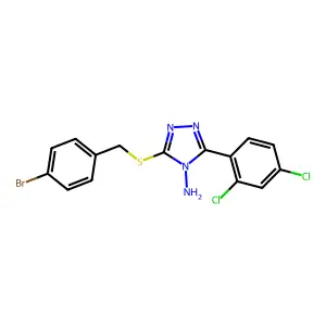 3-(2,4-Dichlorophenyl)-5-[(4-bromophenyl)methylthio]-1,2,4-triazole-4-ylamine structure
