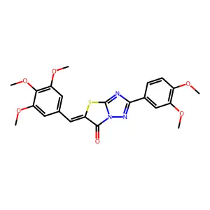 (5Z)-2-(3,4-dimethoxyphenyl)-5-(3,4,5-trimethoxybenzylidene)[1,3]thiazolo[3,2-b][1,2,4]triazol-6(5H)-one structure